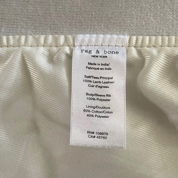 Rag & Bone Harrison Ivory Stretch Panel Leather Jacket - Picture 10 of 14